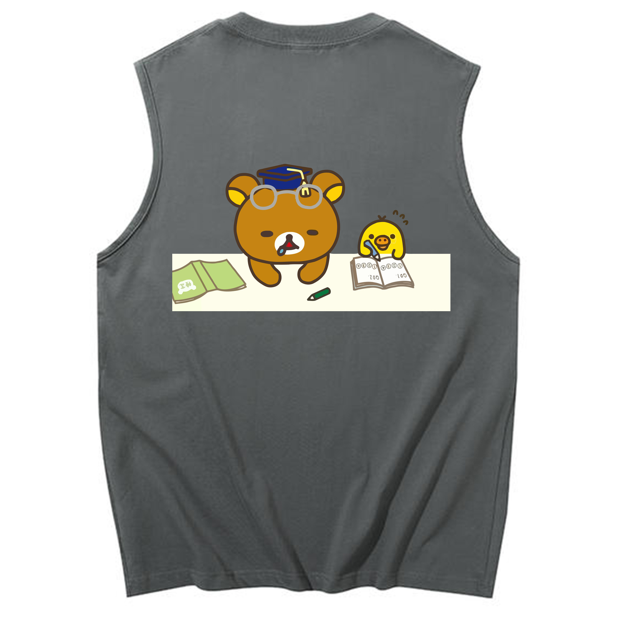 （画像用） リラックマ リラックマ キイロイトリ Rilakkuma Korilakkuma Kiiroitori コットン100％タンクトップ（背面プリント）